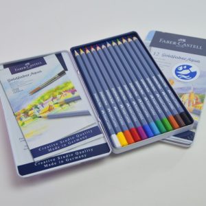 Lápiz de color Acuarelable 12 col. FABER CASTELL GOLD 114612 caja metal Alemania