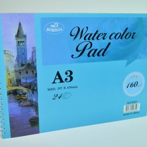 Block de Dibujo Espìral A-3 BOMEGA Wáter color 160 g 24 hjs
