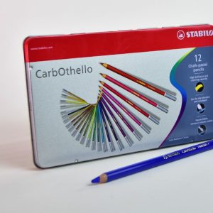Lápiz de dibujo pastel 12 col. Stabilo Carbothello caja metal