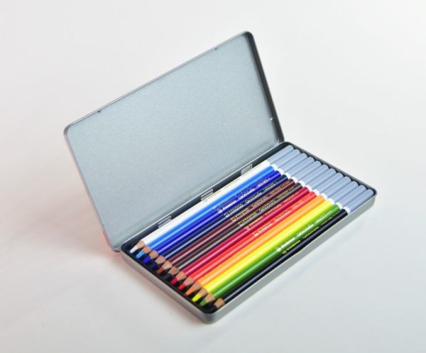 Lápiz de dibujo pastel 12 col. Stabilo Carbothello caja metal - Imagen 2