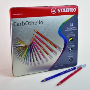 Lápiz de dibujo pastel 24 col. Stabilo Carbothello caja metal
