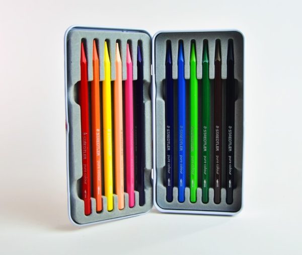 Lápiz de color Full Acuarelable 12 col. STAEDTLER Pura mina caja metal - Imagen 2