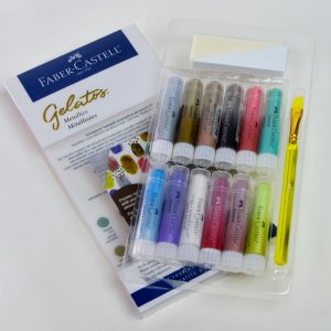 Crayones Acuarelables 15 col. Metalicos Faber Castell Gelatos (121814)