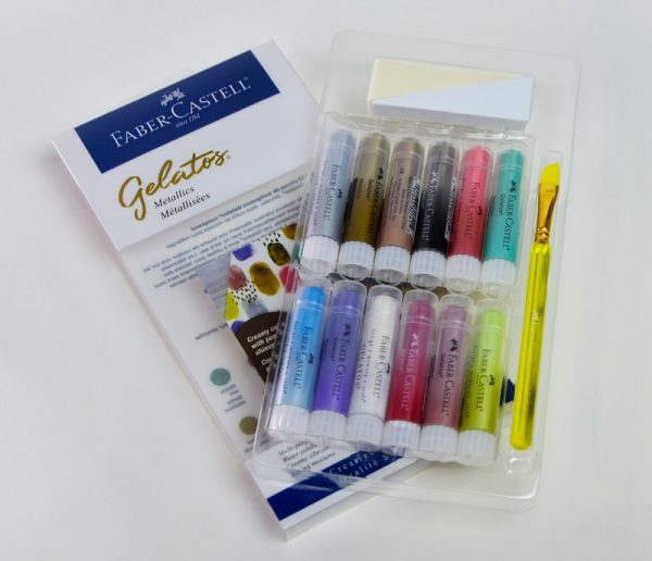 Crayones Acuarelables 15 col. Metalicos Faber Castell Gelatos (121814)