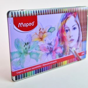 Lápiz de color Acuarelable 36 col. MAPED 32436 Mina de 3.7 mm caja metal