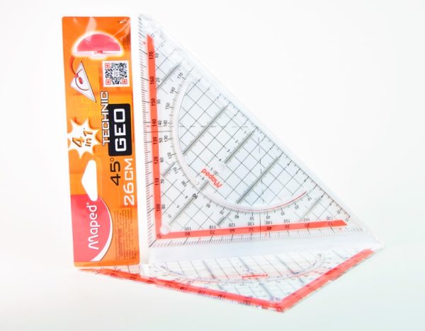 Escuadra MAPED Geométrica 45º 26 cms de 4 func. 028700