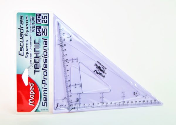 Escuadra MAPED Semi Profesional de 25 cms S/Bisel 45º-60º 2013-25.