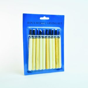 Gubias 10 pzs WOOD CARVIN Mango de madera