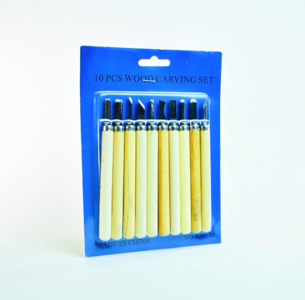 Gubias 10 pzs WOOD CARVIN Mango de madera