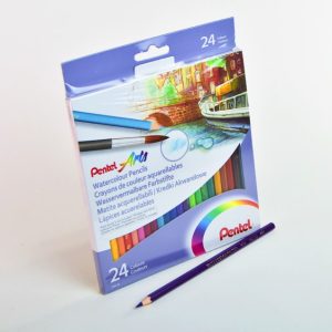 Lápiz de color Acuarelable 24 col. PENTEL CB-9 24U caja cartón
