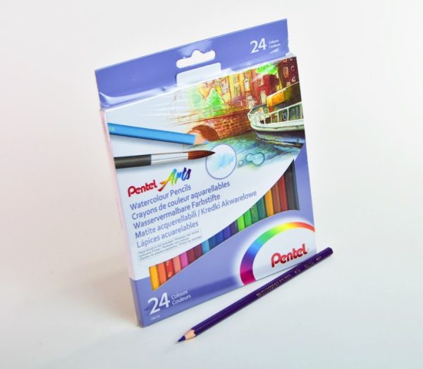 Lápiz de color Acuarelable 24 col. PENTEL CB-9 24U caja cartón