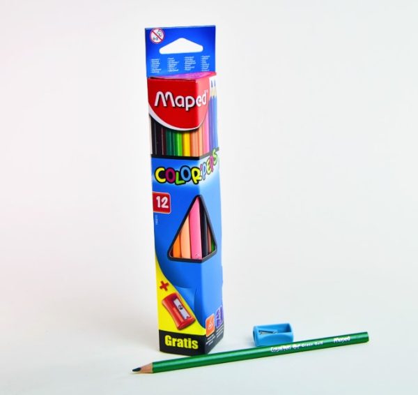 Lápiz de color largo 12 col. Maped Vivo caja cartón 183213