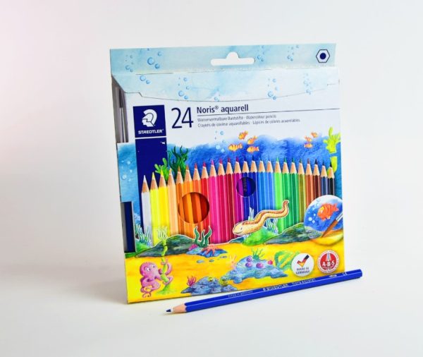 Lápiz de color Acuarelable 24 col. STAEDTLER Noris Club, mina reforzada 144 10NC24