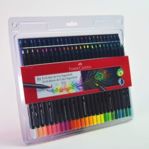 Lápiz de color largo 50 col. FABER CASTELL SOFT Madera Negra 120750