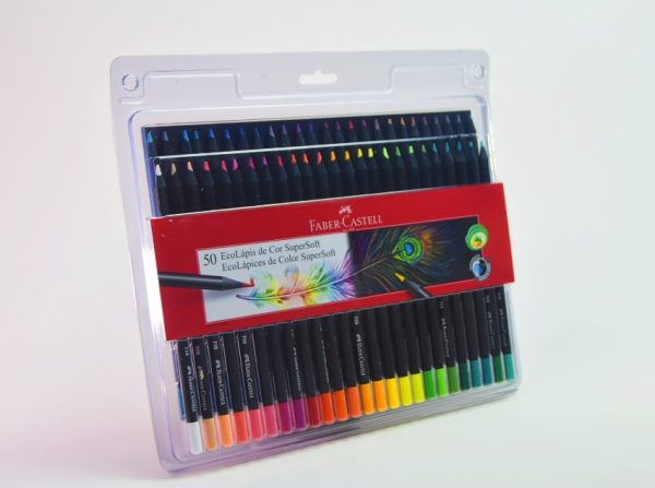 Lápiz de color largo 50 col. FABER CASTELL SOFT Madera Negra 120750