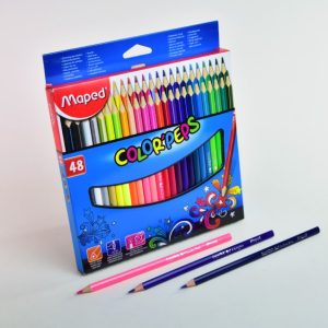 Lápiz de color largo 48 col. MAPED Peps triangular caja cartón