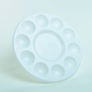Paleta p/Acuarela de plástico POINTER circular 10 dep. blanca