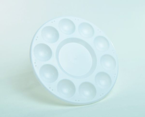 Paleta p/Acuarela de plástico POINTER circular 10 dep. blanca