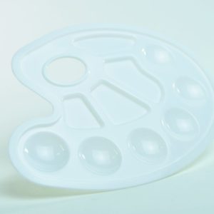 Paleta p/Acuarela de plástico POINTER ovoide 10 dep. blanca
