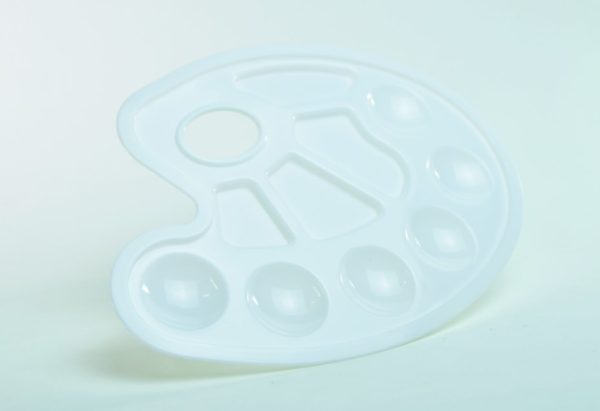Paleta p/Acuarela de plástico POINTER ovoide 10 dep. blanca