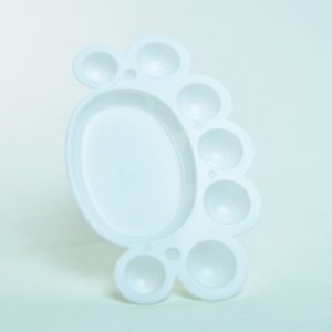 Paleta p/Acuarela de plástico POINTER Patita de gato 8 dep. blanca