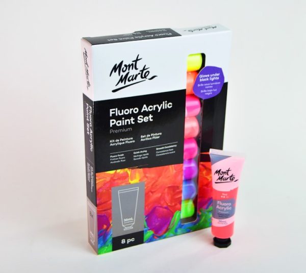 Pintura Acrílica 8 colores MON MARTE Flúor PMFL8361