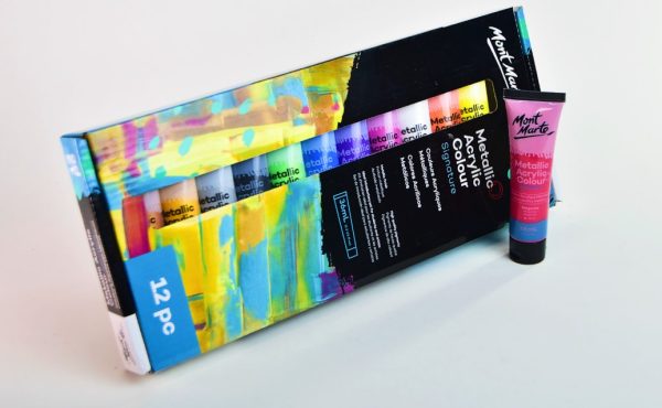 Pintura Acrílica 12 colores MON MARTE Metalizada 36 mls PMMT1236