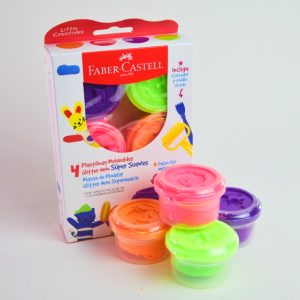 Plastilina 4 colores FABER CASTELL Neón 50 grs Suave