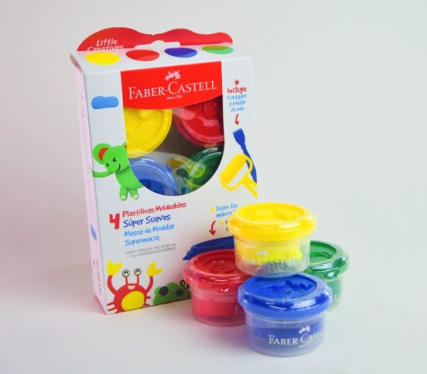 Plastilina 4 colores FABER CASTELL 50 grs. Suave