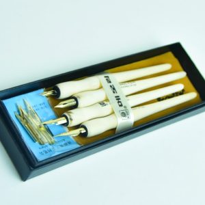 Plumillas para Caligrafia AR 3-18 Dorada (4 plum + canuto y 4 plumillas)