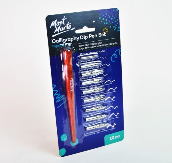 Plumillas para caligrafia MONT MARTE (set de 9 plum, y 1 Canuto)