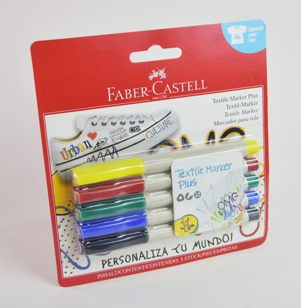 Marcador para Tela 5 col FABER CASTELL PLUS 359405