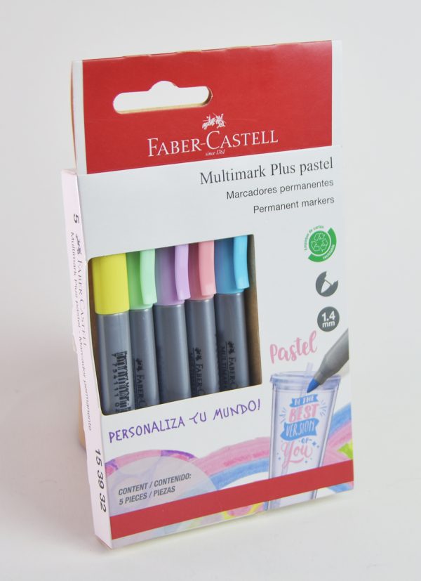 Marcador permanente 5 col. FABER CASTELL Pastel 153932