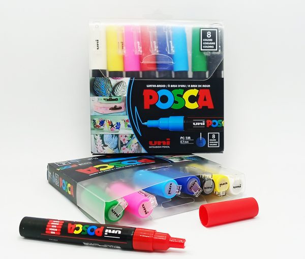 Marcador permanente UNI POSCA 0.7 mm 8 Col 1PC/8