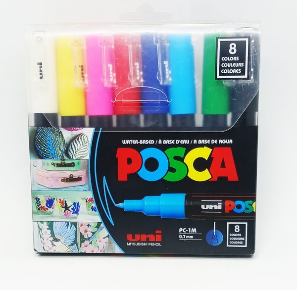 Marcador permanente UNI POSCA 0.7 mm 8 Col 1PC/8 - Imagen 2