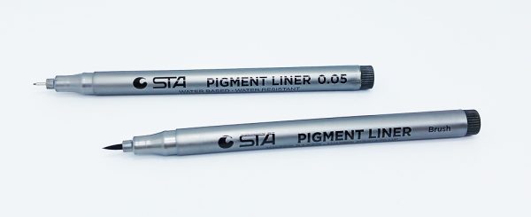 Tiralíneas STA Pigment liner Set/8 números + pincel - Imagen 2