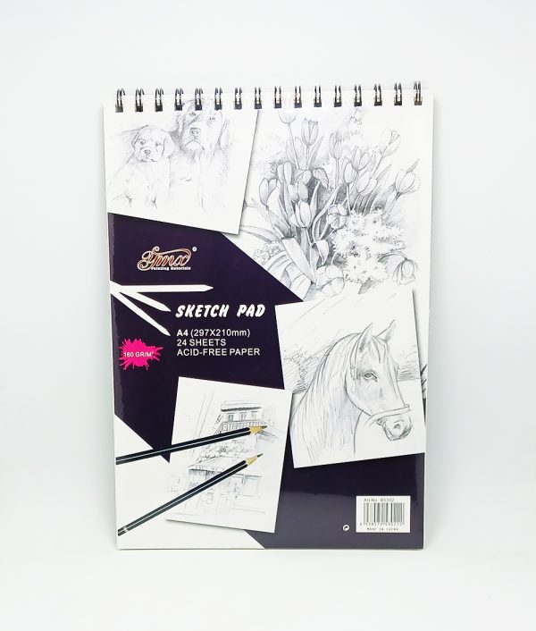 Block de Dibujo Espiral A-4 SKETCH Pad 24 hojas 160 grs CU 3-4
