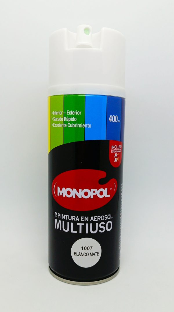 Pintura Aerosol 400 ml Mate Blanco Monopol