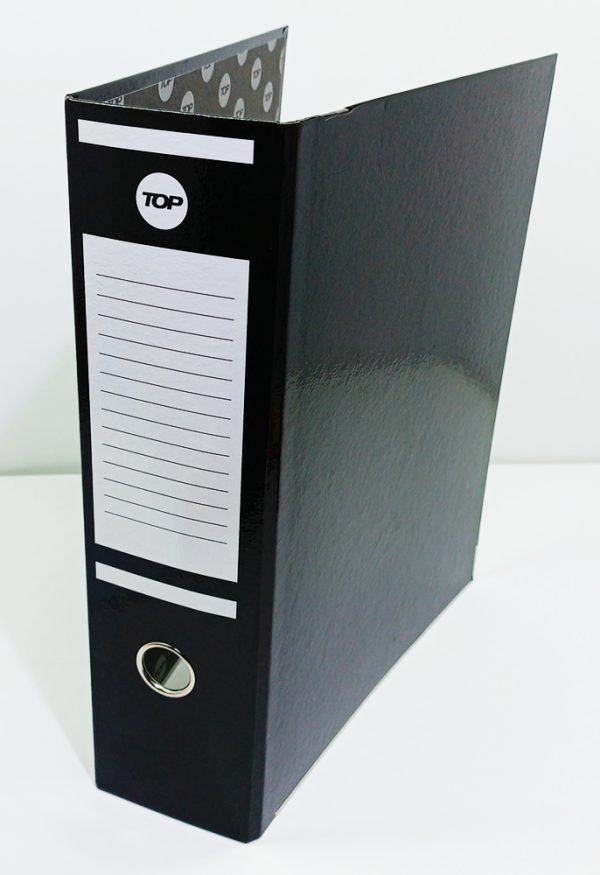 Archivador de palanca TOP lomo ancho Negro Plastificado