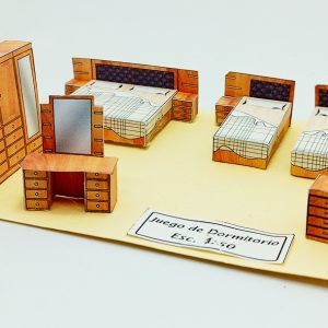 Juego de Dormitorio escala 1: 50 EM de cartulina 6 piezas.