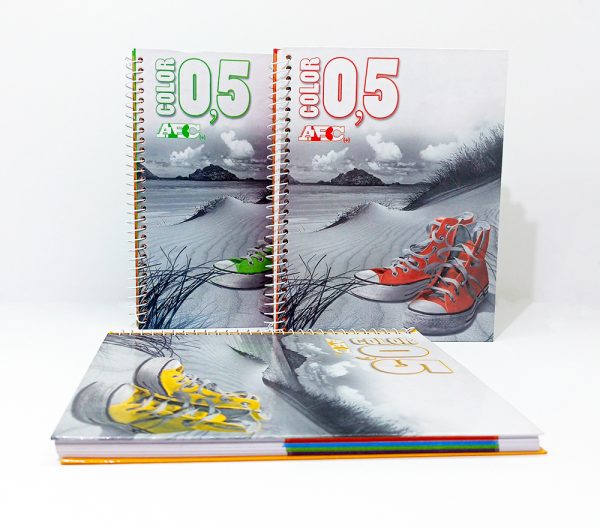 Cuaderno con espiral 1/2 oficio ABC 100 hojas de color - Imagen 2