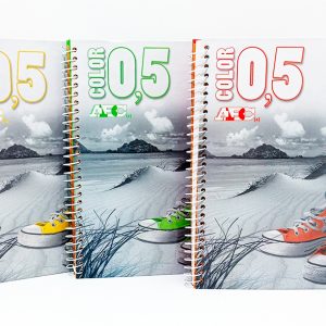 Cuaderno con espiral 1/2 oficio ABC 100 hojas de color