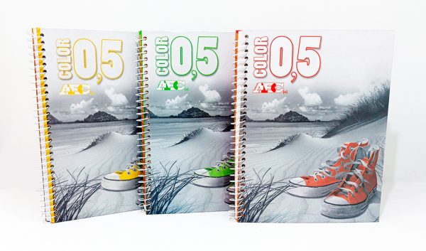 Cuaderno con espiral 1/2 oficio ABC 100 hojas de color