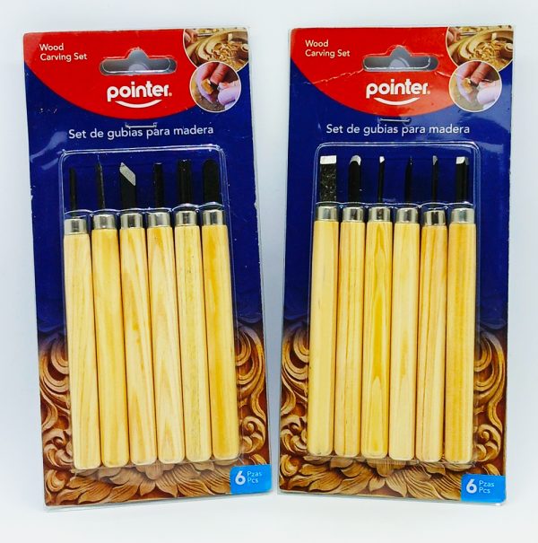 Gubias 6 piezas POINTER Mango de madera
