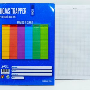 Hojas para trapper Carta 5 perforación ABC Negro con margen