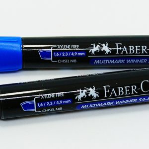 Marcador permanente FABER CASTELL 54 E Azul punta biselada