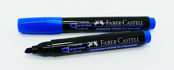 Marcador permanente FABER CASTELL 54 E Azul punta biselada
