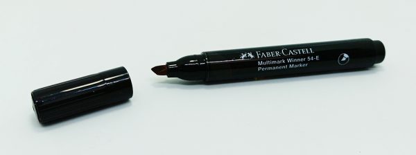 Marcador permanente FABER CASTELL 54 E Negro punta biselada - Imagen 2