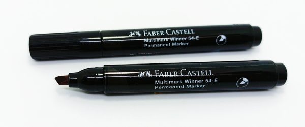 Marcador permanente FABER CASTELL 54 E Negro punta biselada