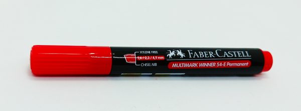 Marcador permanente FABER CASTELL 54 E Rojo punta biselada